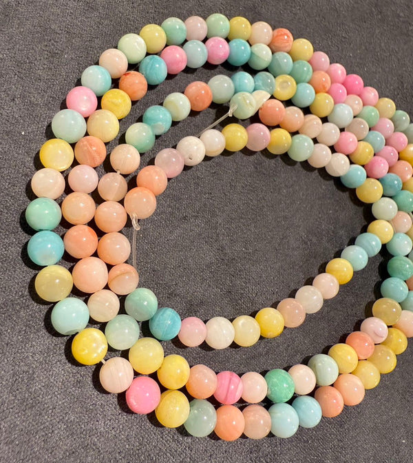 Shellperler /Regnbuens farver  runde ，6mm，38cm