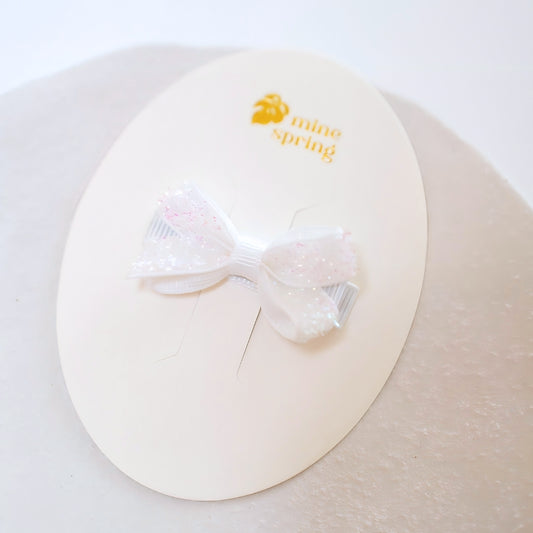 Sløjfe 4.5cm  Glitter Hvid#01