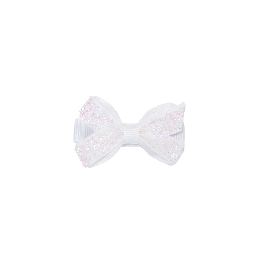 Sløjfe 4.5cm  Glitter Hvid#01