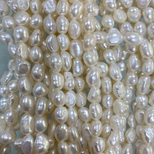 Ferskvandsperler Barok  brød， 7-8 mm / 35.5cm