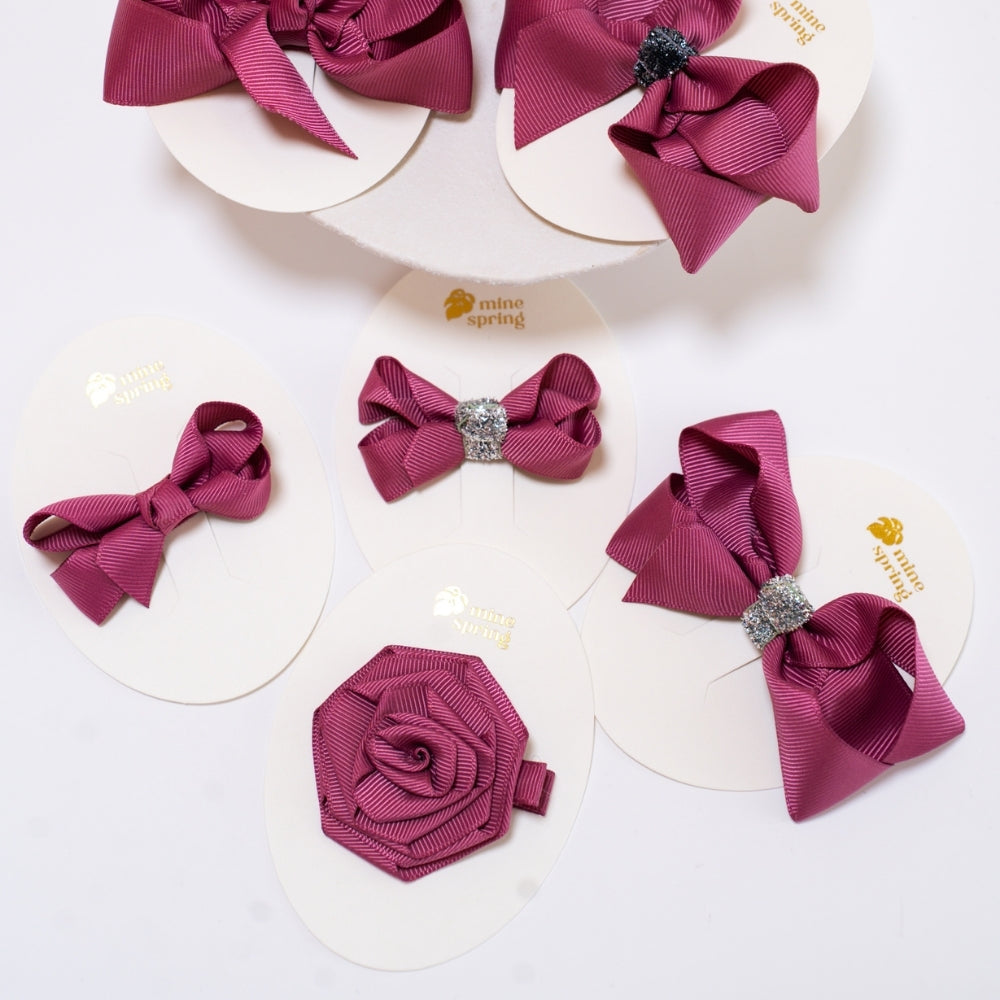 Sløjfe 8cm  Lilla #Grå Glitter03