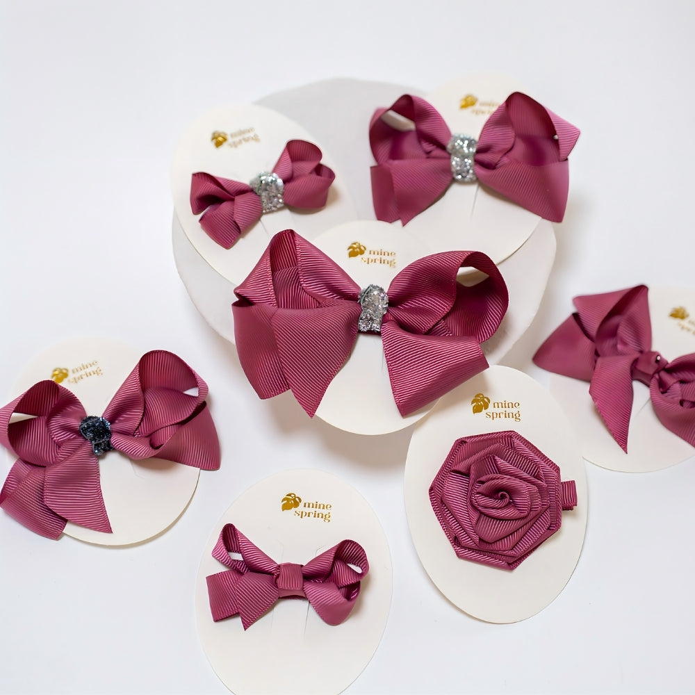 Sløjfe 8cm  Lilla #Grå Glitter03
